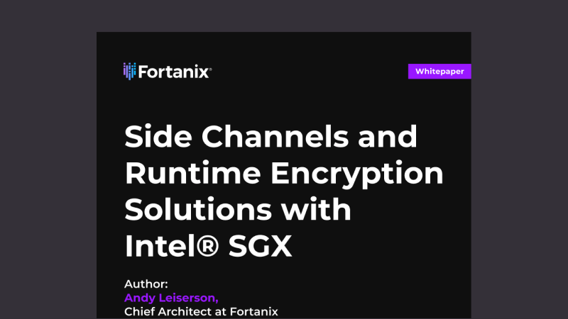 Side Channels and Runtime Encr yption Solutions with Intel® SGX_thumb